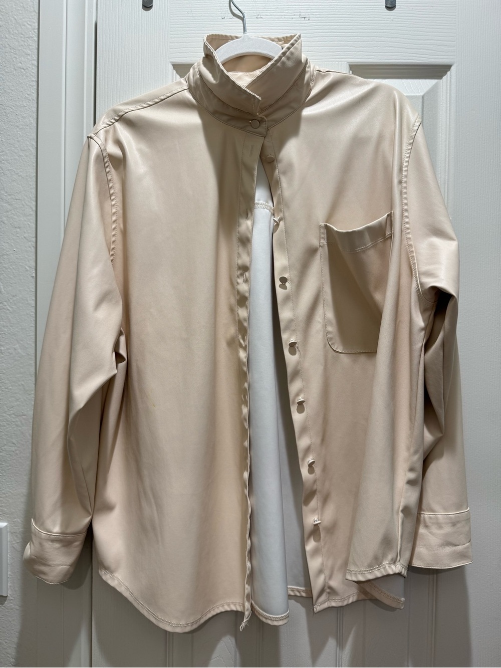 a new day Cream High-Neck Button Front Blouse